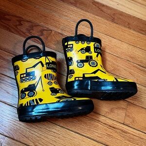 Lone Cone Yellow Construction Kids Rain Boots